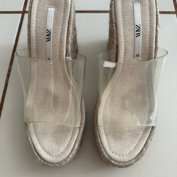 Clear Espadrille Slide Platforms - Picture 3 of 5